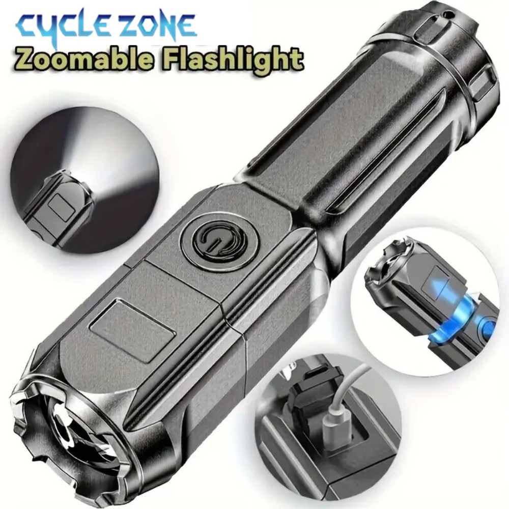Outdoor Camping Zone - Портативный светодиодный фонарик с USB-зарядкой, регулируемой