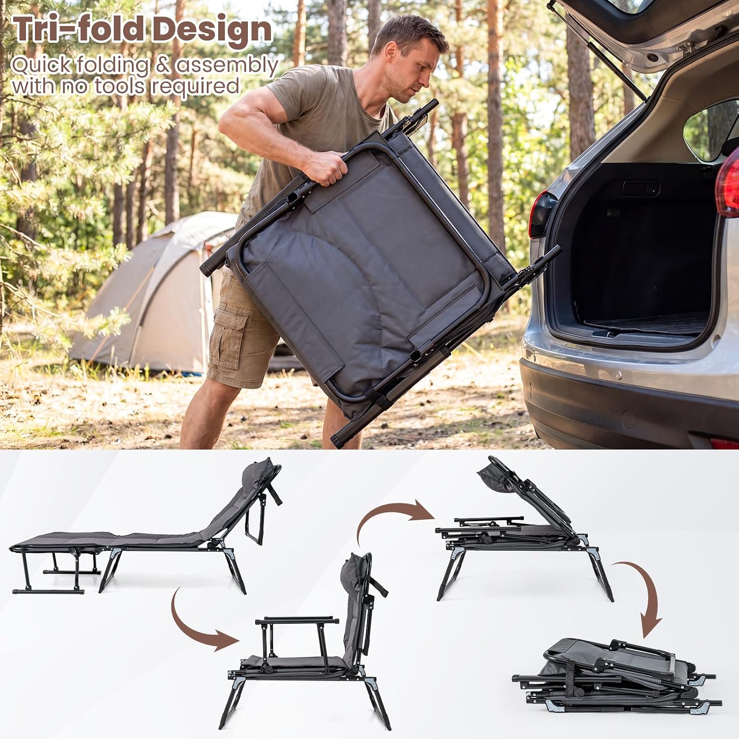 Складной шезлонг для патио, ко – обзор и цена Outdoor Camping Lounge Chairs