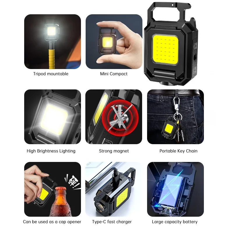 Мини-фонарик-брелок COB, рабоч – обзор и цена Outdoor Camping Lantern