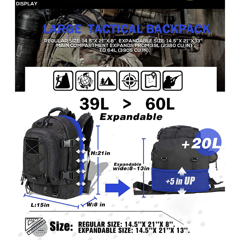 Военный рюкзак на 65 л для муж – обзор и цена Lightweight Backpack 65L