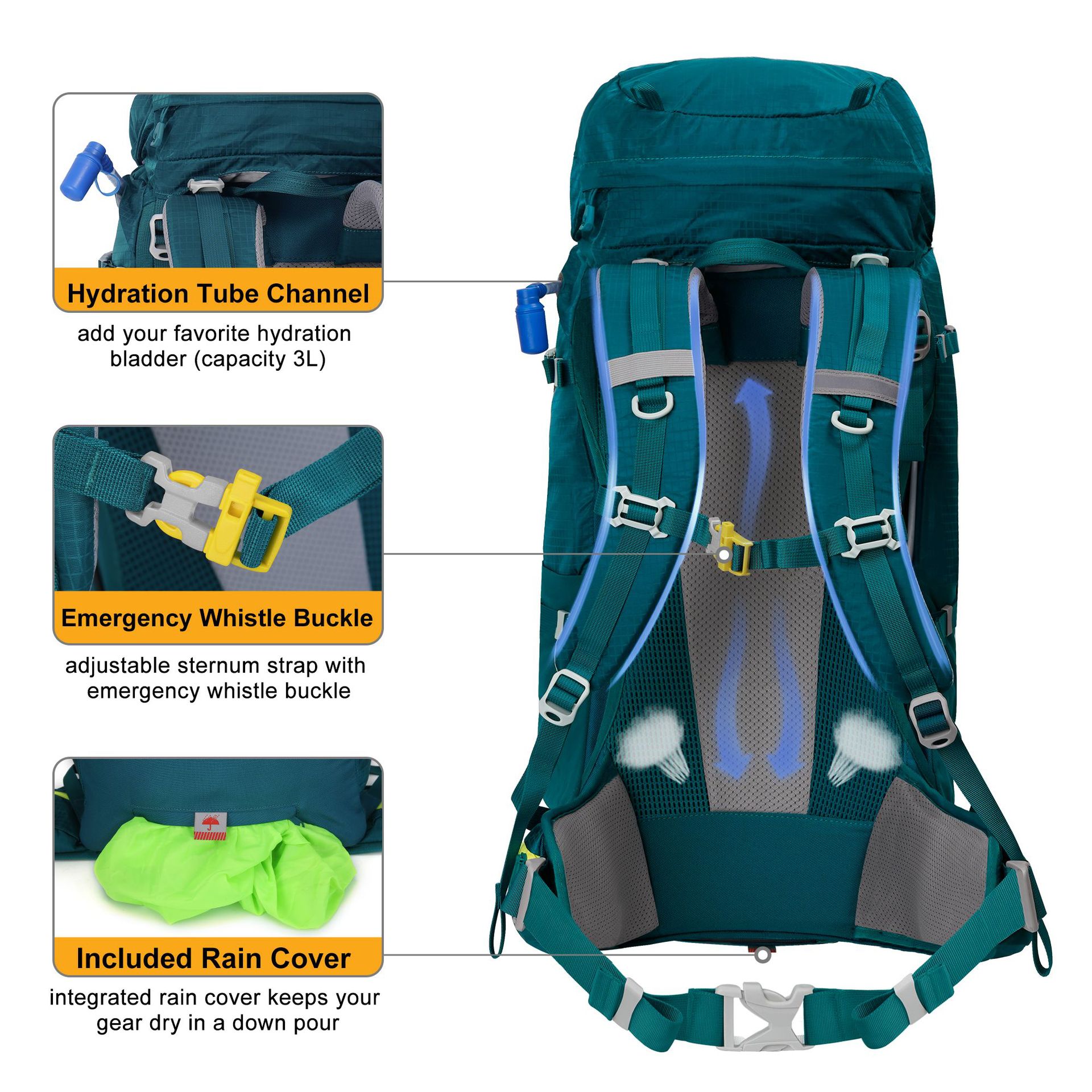 Легкий нейлоновый рюкзак для п – обзор и цена Lightweight Backpack 65L