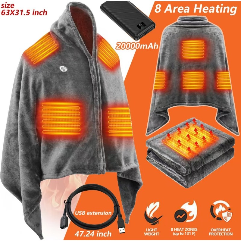 Новинка 2025 года, шаль с USB- – обзор и цена Outdoor Camping Heated Blanket